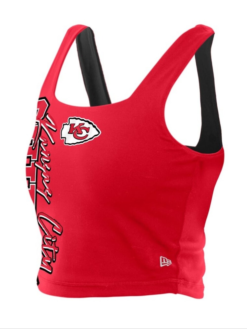New Era Red & Black Kansas City Chiefs Reversible Cropped Tank Top